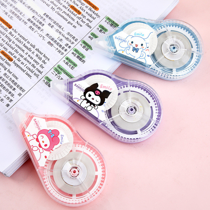 

18 pcs/lot 5mm*15M Sanrio Kuromi Melody Cinnamoroll Correction Tape Promotional Stationery Gift School Office Supplies