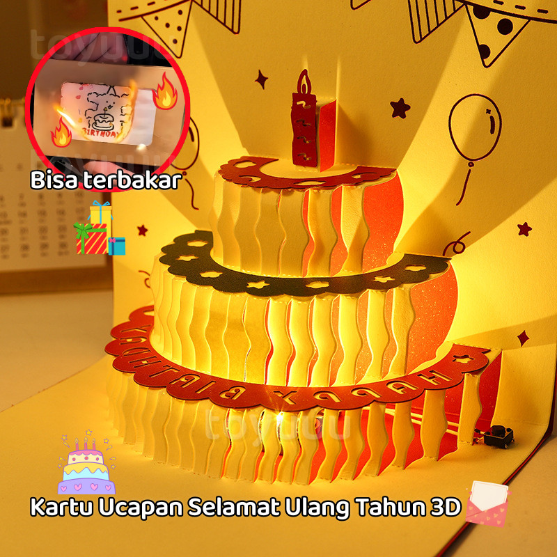 Hadiah Ulang Tahun/ Kartu Ucapan Selamat Ulang Tahun/ Hadiah/ Kartu ulang tahun 3D/ Kartu Ucapan Pop