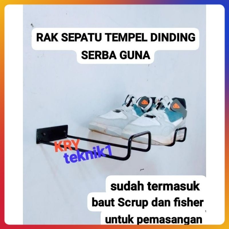 rak sepatu tempel dinding rak sepatu melayang rak display sepatu besi beton terpasang di dinding gan
