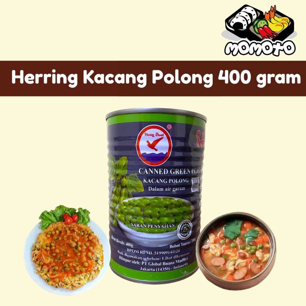 

Herring Brand Kacang Polong dalam garam Halal 400 gram Green Peas