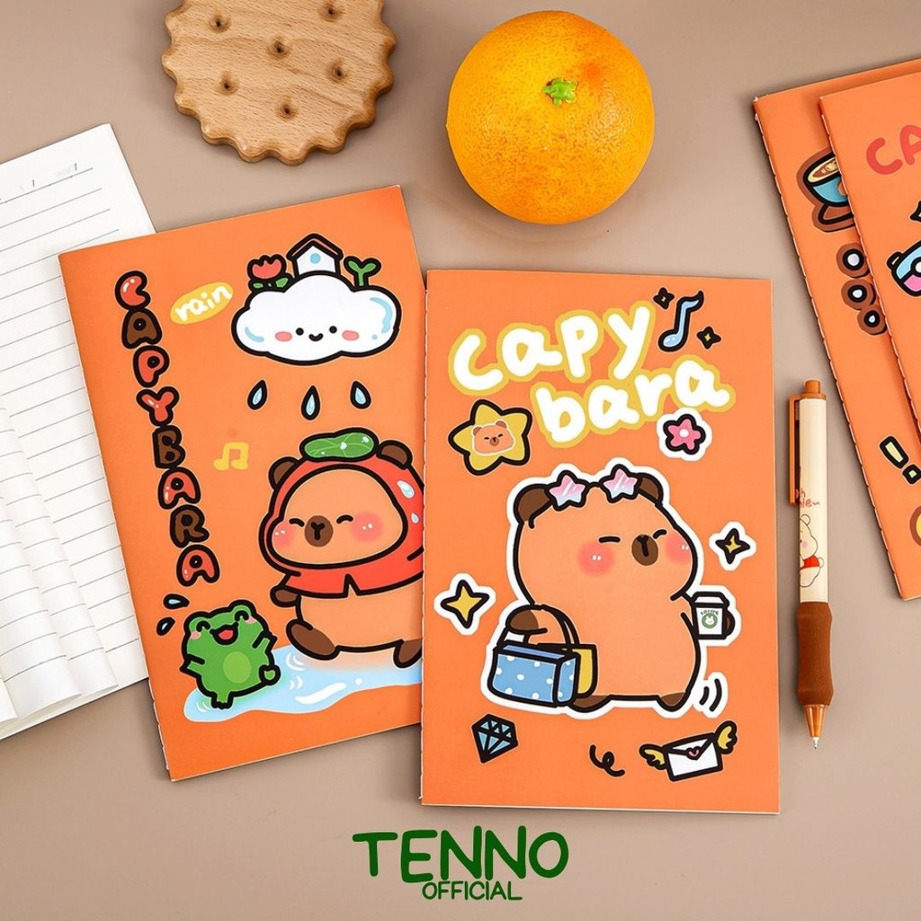 

TOPER Note Book Buku Tulis A5 Isi 4 pcs 28 Lembar Per Motif Capybara Motif Kapibara Kartun Lucu