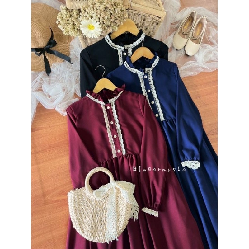 DEVIY BERKAH STORE Mysha Iwearmysha EMILY DRESS Dress Polos Premium Korean Style Size S M L XL