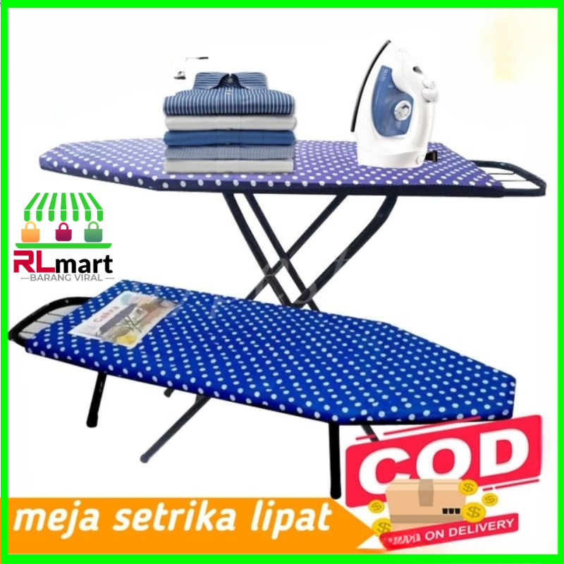 meja setrika lipat duduk jumbo alas setrika/meja setrika berdiri