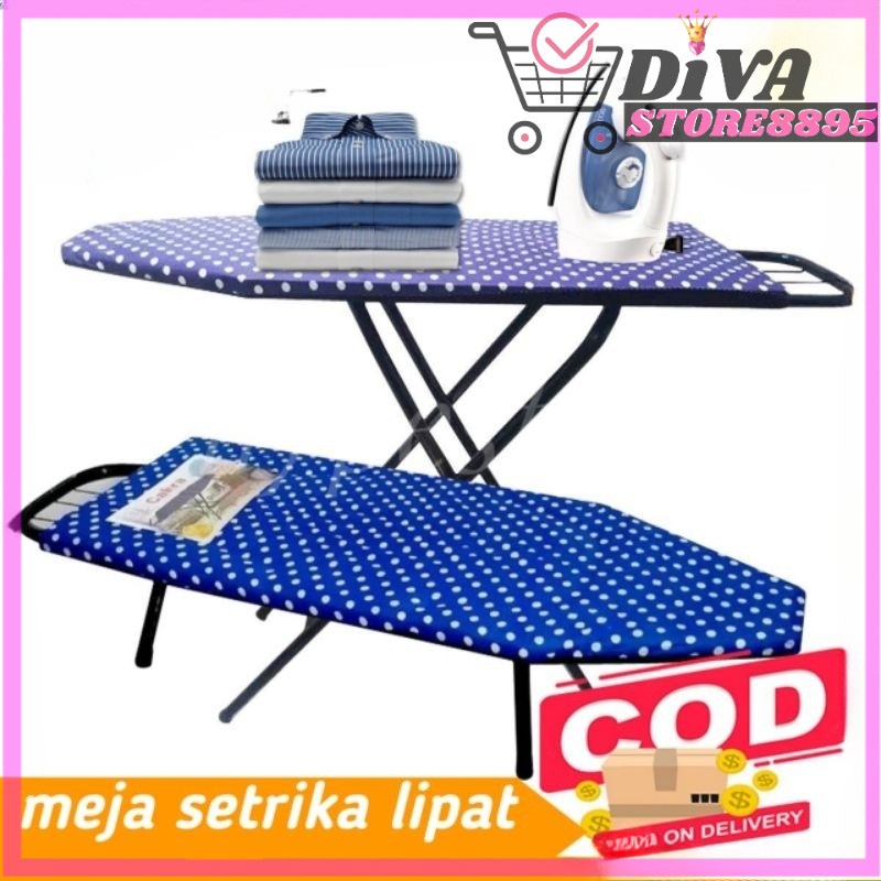 meja setrika lipat duduk jumbo alas setrika/meja setrika berdiri