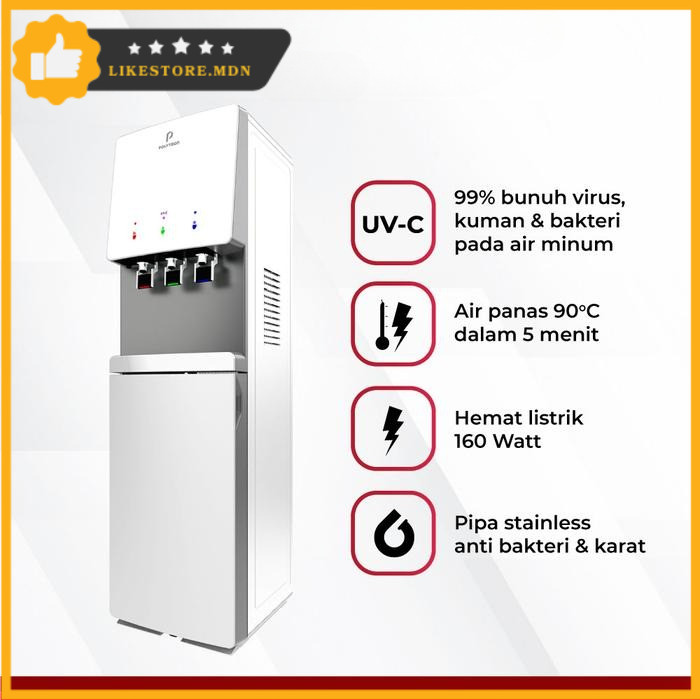 POLYTRON Dispenser Galon Bawah Hydra dengan UV PWC 778WUV - putih