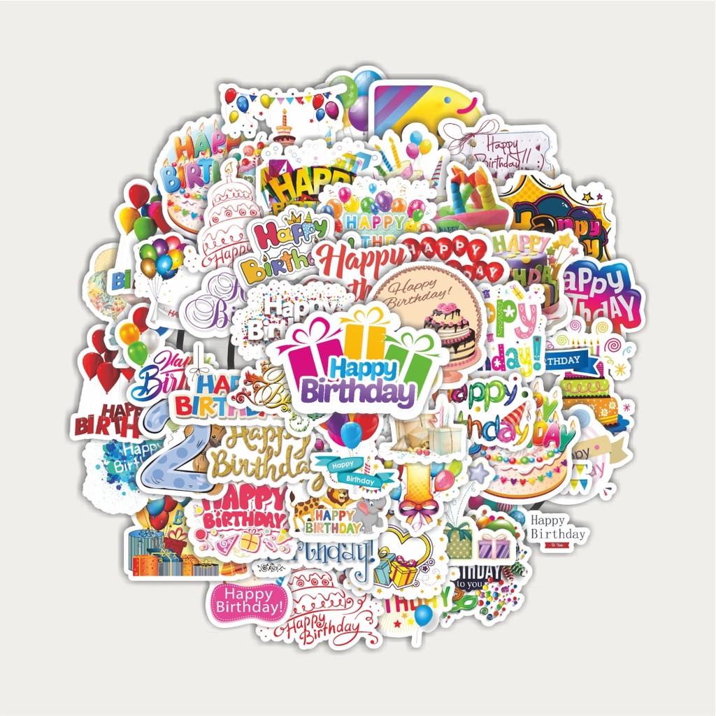 

Sticker Pack Stiker Tulisan Happy Birthday/Selamat Ulang Tahun | Sticker TUMBLR | Stiker LAPTOP KOPER HELM