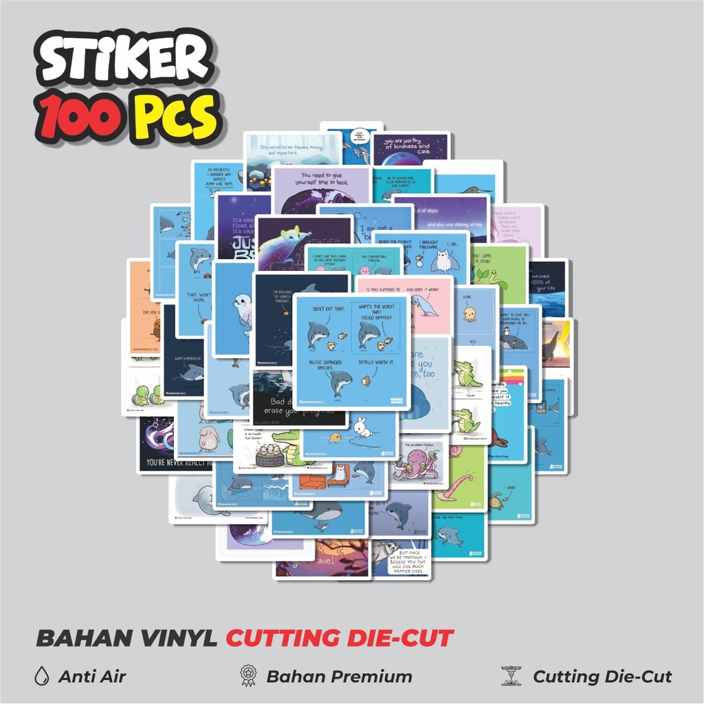 

Terbaru! 50 pcs Stiker Animal Under The Sea [Binatang Dibawah Laut] Dekorasi Lucu Kreatif untuk Notebook, Skateboard, HP