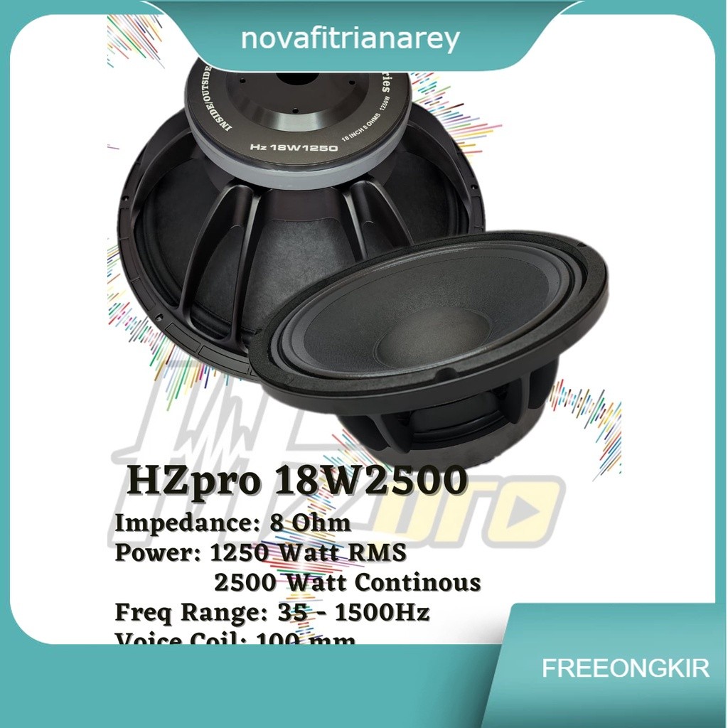 Speaker 18 Inch HZ PRO HZ18W1250 Original