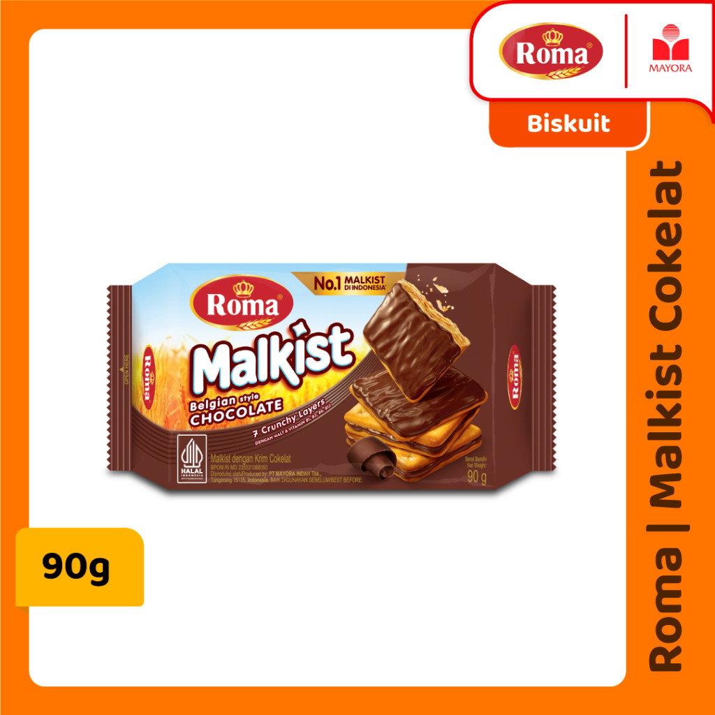 

Roma Malkist Cokelat Coklat 90 Gram (1 bks)