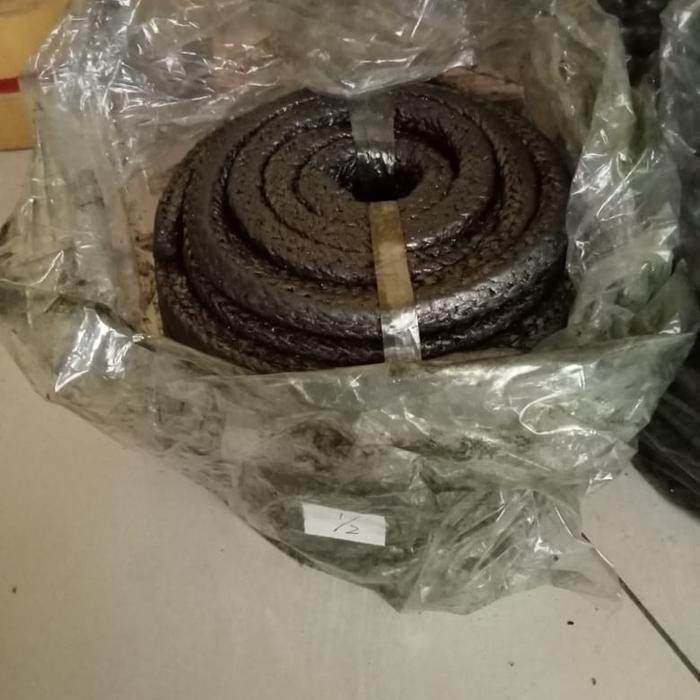 TERBARU Rames Packing Gland Asbes Seal Packing Rames 1/2 inchi 12 mm hitam