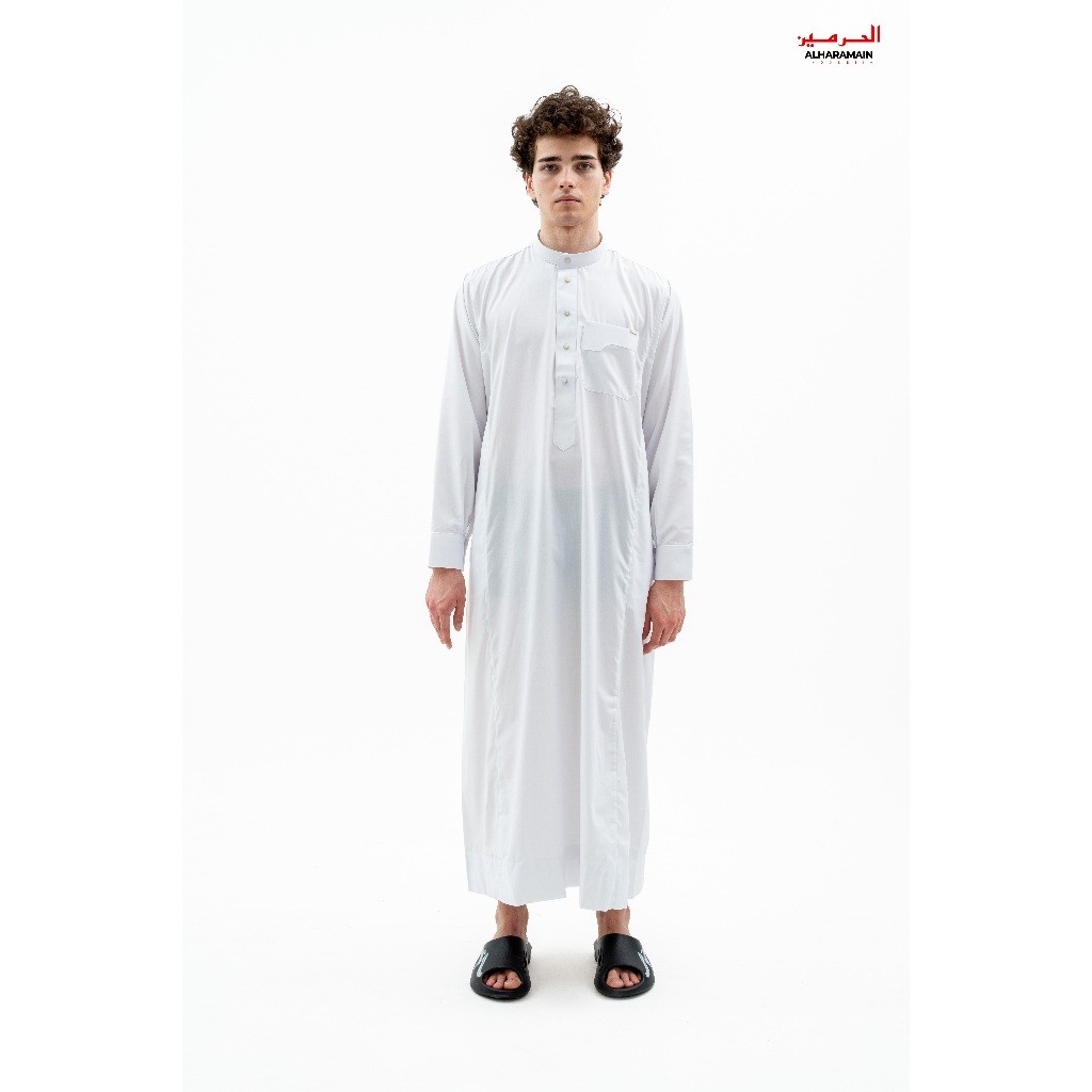 ALRAWDA by ladang fashion Jubah / Gamis Pria Dewasa Slimfit Premium Series (1090) | Putih | Putih Tu