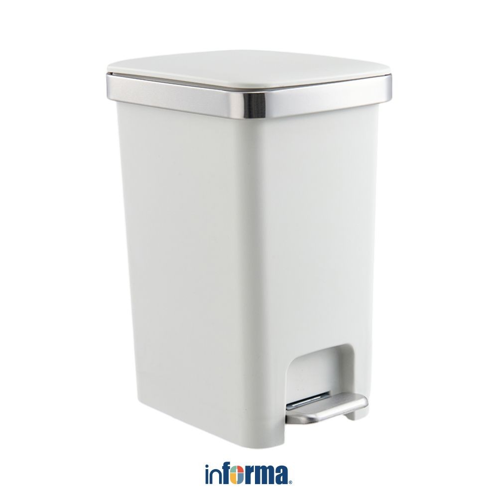 Informa 10 ltr Ford Tempat Sampah Pedal & Push - Putih Wadah Pembuangan Alat Kebersihan Trash Bin In