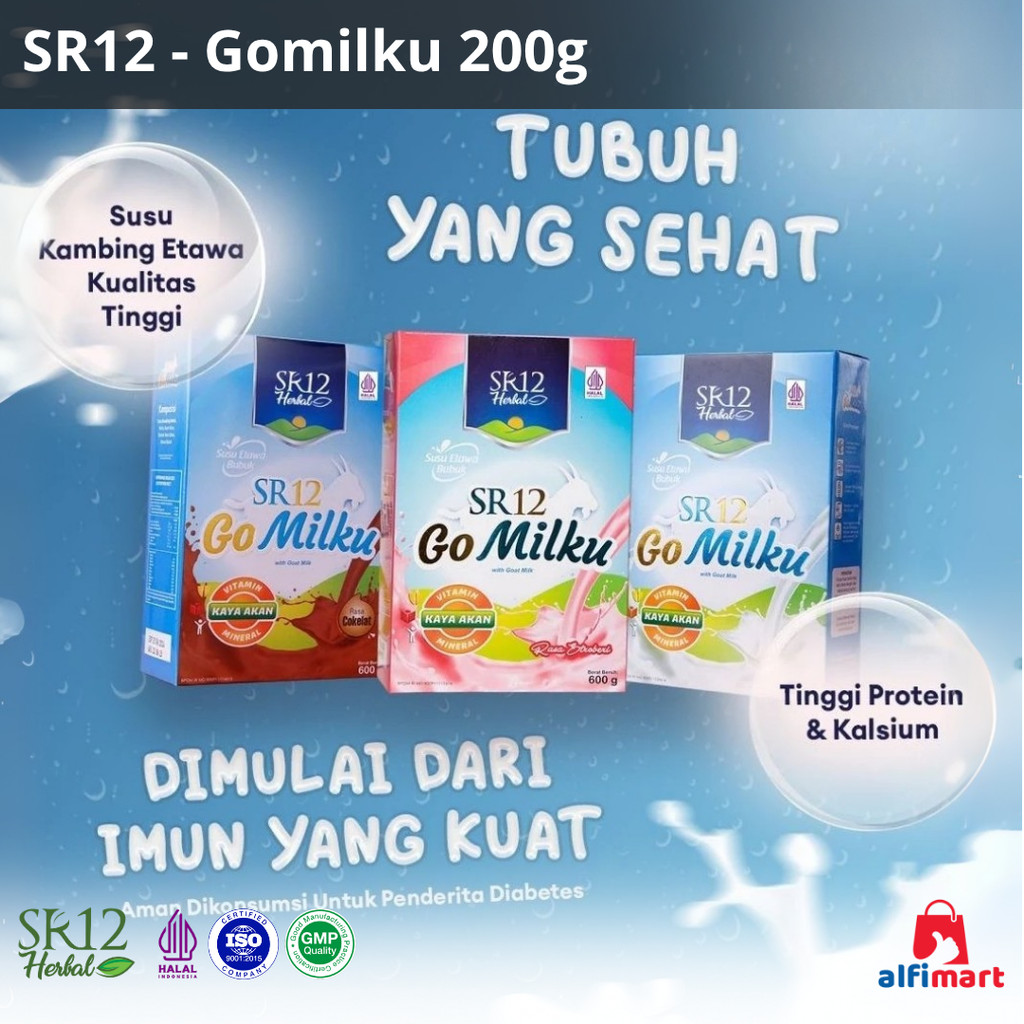 

SR12 - GoMilku Susu Kambing Etawa Premium 200g / Go Milku Original Vanilla Stroberi Strawberry Cokelat Coklat kemasan 200 gram