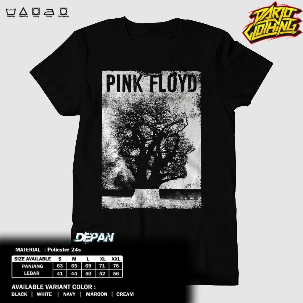 Kaos DarjoClothing - KAOS BAND - KAOS PINK FLOYD - BAJU PINK FLOYD TREE - PINK FLOYD WHITE