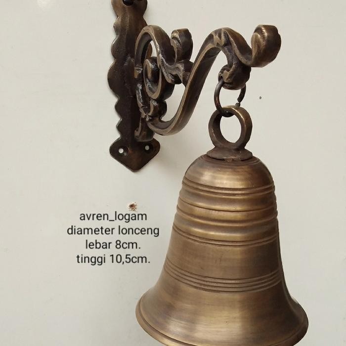 Promo Bel lonceng pintu kuningan antik 15cm. - kuning brass, 8cm.x10,5cm. terlaris
