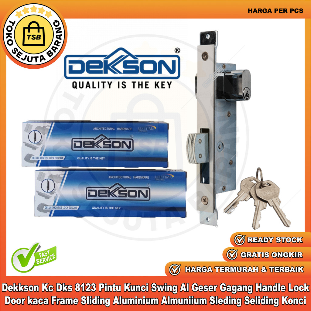 Dekkson Kc 8123 Pintu Kunci Swing Frame Sliding Aluminium Al Geser Gagang Handle Lock Door kaca Almu