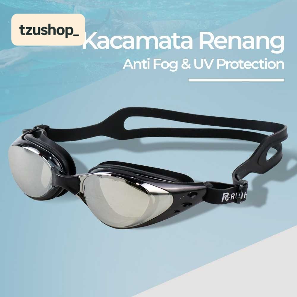 Kacamata Renang Coating Mirrored Anti Fog UV Protection