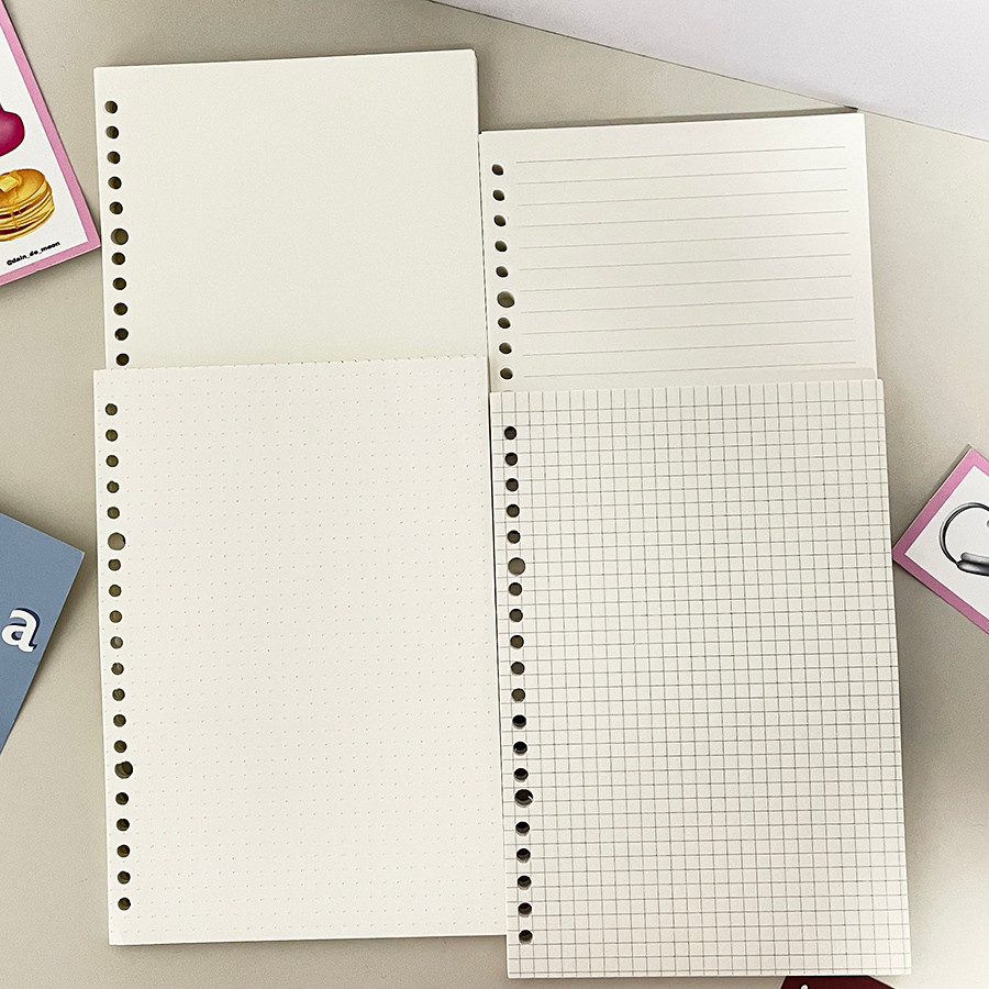 

SKYSONIC A5 60 Sheets Refill Paper,20 Holes Binder Notebook Index Papers,Dot/Blank/Line/Gird Loose Leaf Book