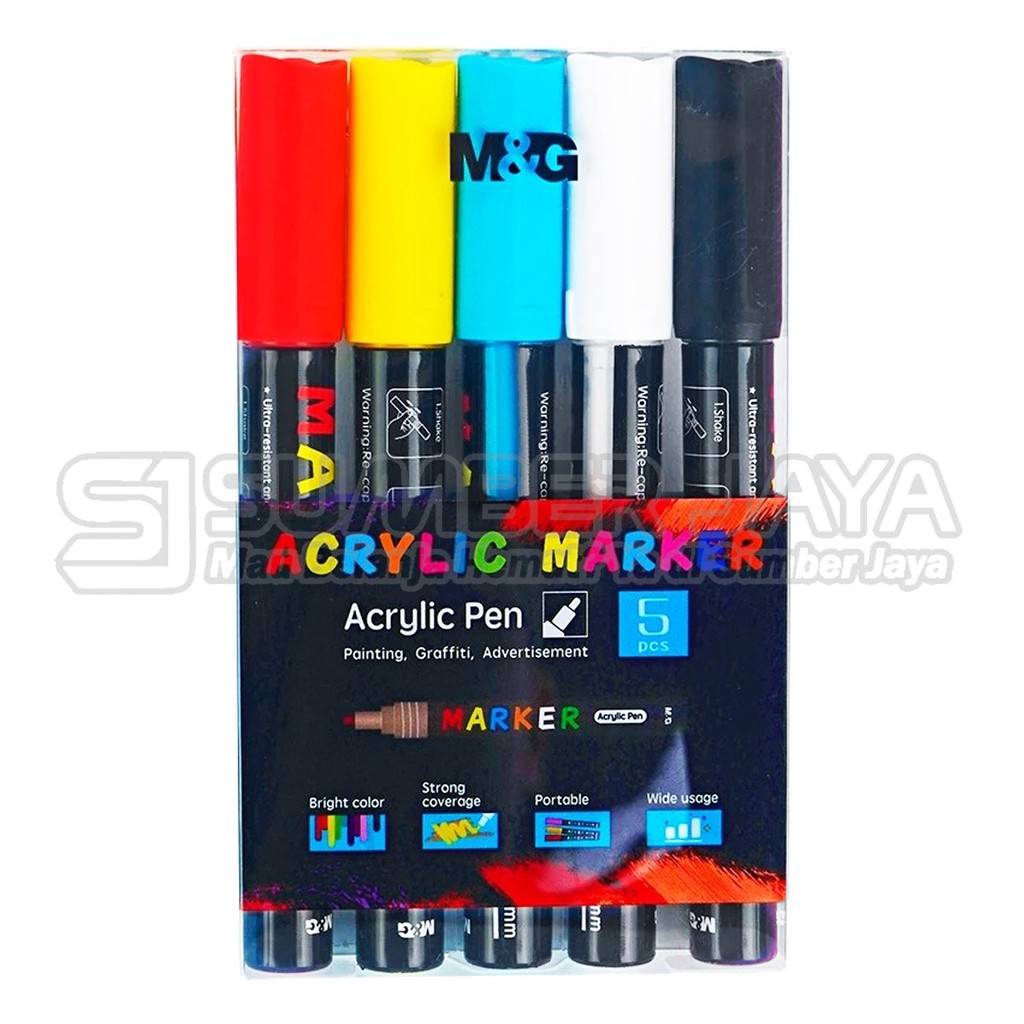 

Spidol Acrylic Set M&G APL976D8 Acrylic Set 5 Warna ACRYLIC MARKER BEST SELLER