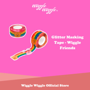 

Wiggle Wiggle Glitter Masking Tape - Wiggle Friends Selotip Solasi Roll Motif Warna Lakban Motif Mini Lucu Korea