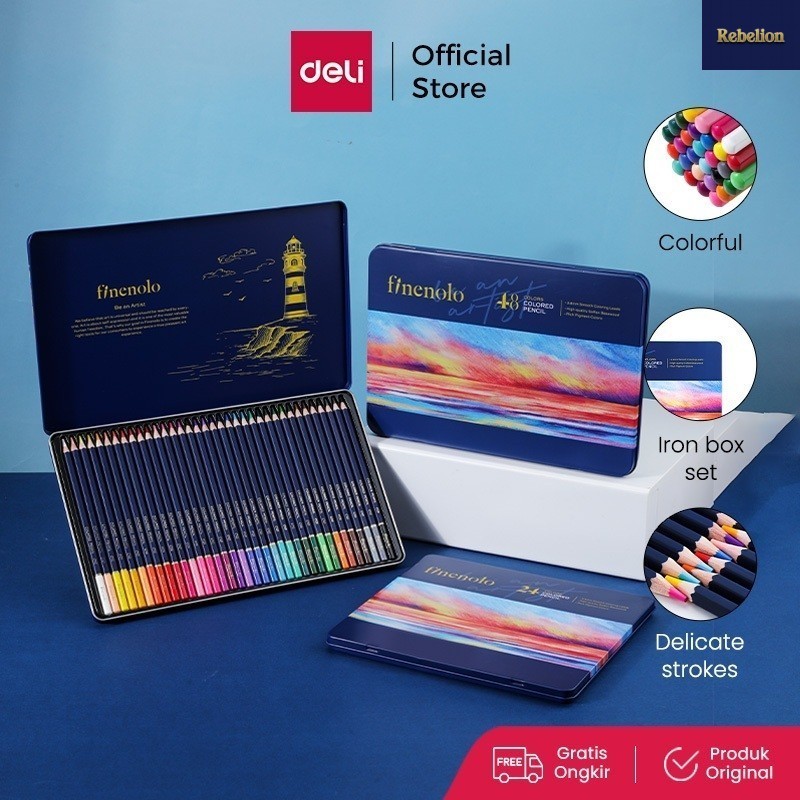 

Deli Colored Pencil / Pensil Warna 24 36 48 72 Warna Lebih Panjang Teknologi Hybrid EC122