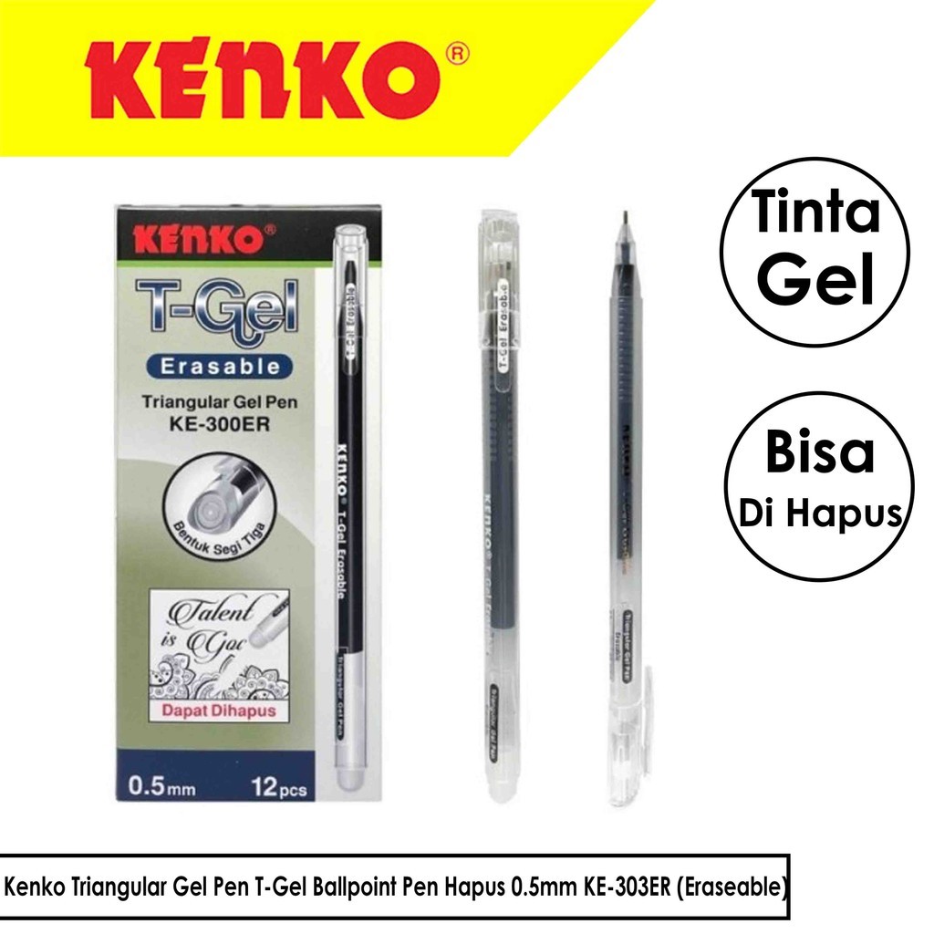 

Kenko T-Gel Eraseable Pen 0.5mm KE-303ER - Hitam