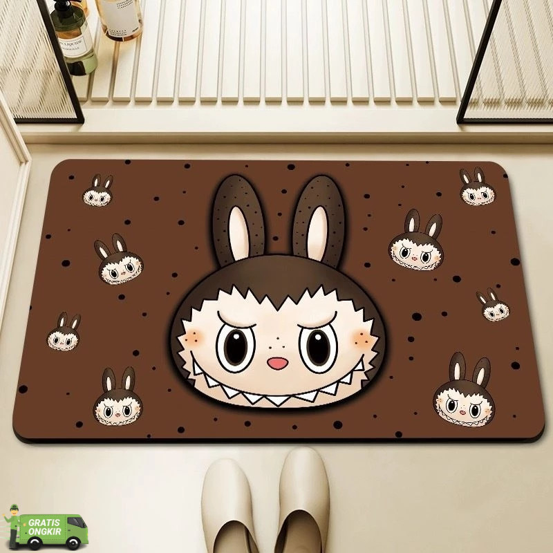 Keset Kaki Anti Slip Kamar Mandi Karakter Labubu [Special Edition] bahan Premium kualitas Import