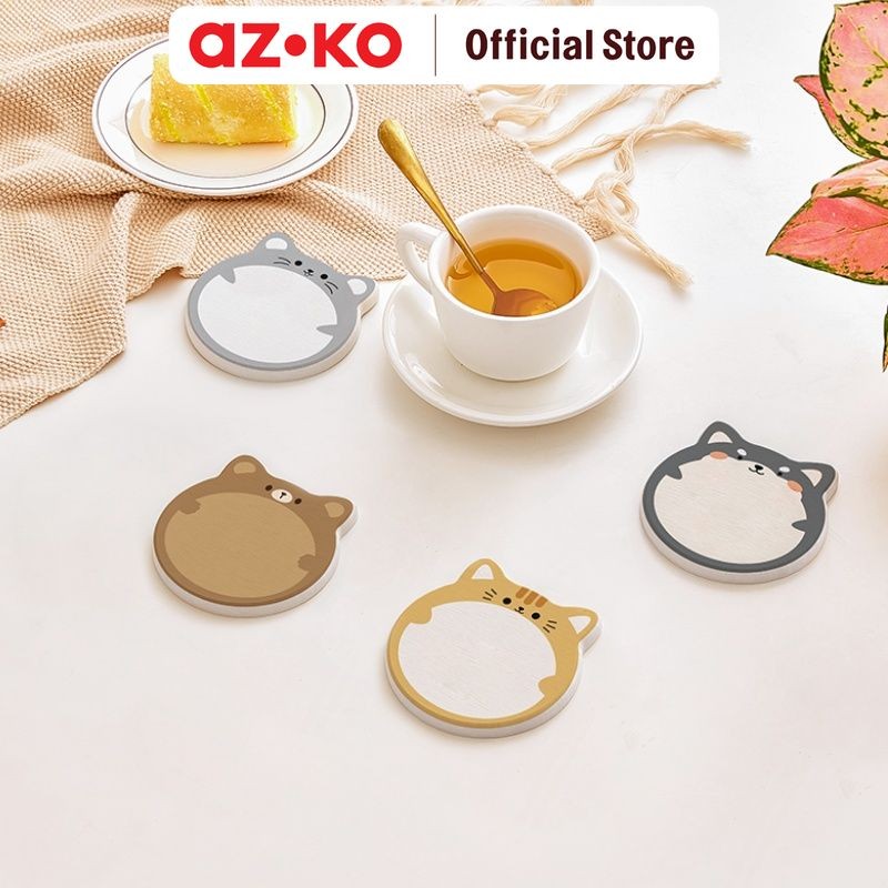 AZKO Ataru Tatakan Gelas Diatomite Kawai Random Coaster Alas Tempat Minum Perlengkapan Dapur Dining 