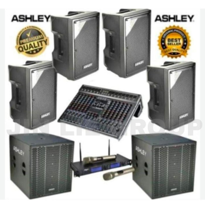 Grosir Paket Sound Karaoke Speaker Aktif ASHLEY 12 Inch + Subwoofer Aktif ASHLEY 15 inch Original