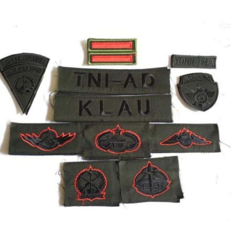 Bordir Logo ATRIBUT TNI BORDIR  (BIASA, TIMBUL, PERKERAS, MIKA) & ATRIBUT PDHbisa pesan satuan