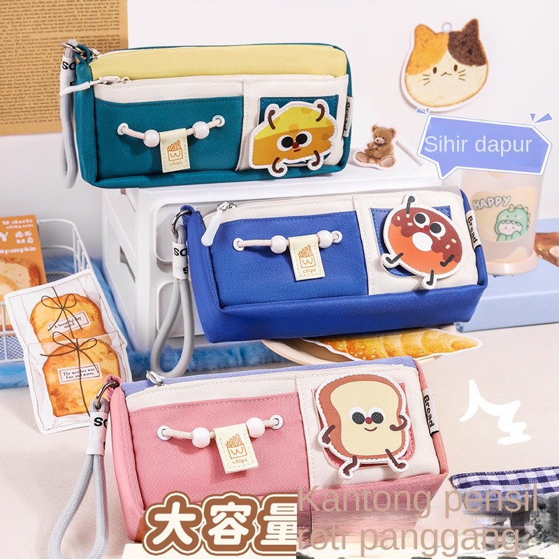 

Dompet Pensil Baru Kapasitas Besar Untuk Pelajar dengan Desain Gaya Tas Tangan Kotak Pensil Lucu Multi-Layer Berwarna-warni