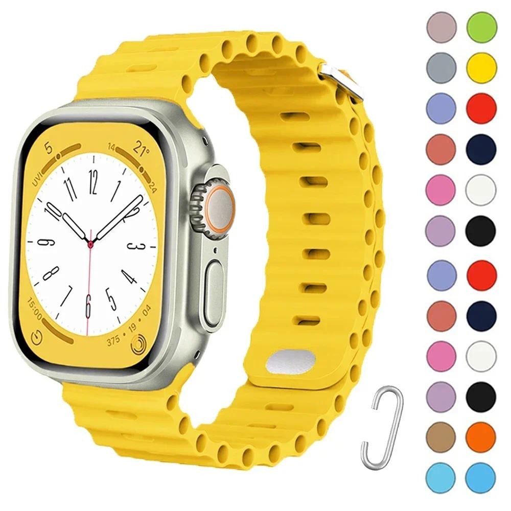 

Strap For Apple watch ultra band 49mm 44mm 45mm 41mm 40mm 38mm 44 45 mm 1:1 Original Ocean belt iWatch series 9 8 7 se bands