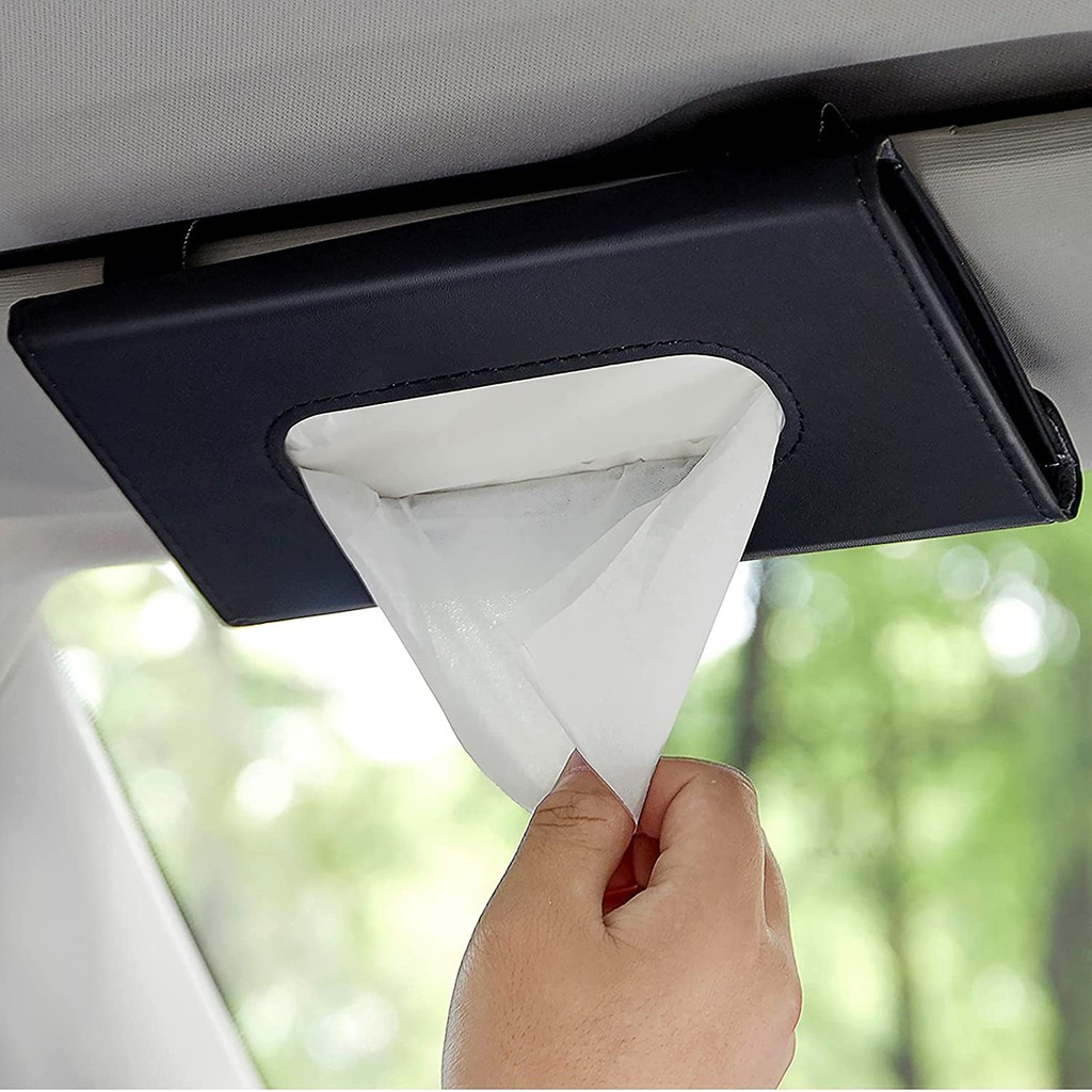 Car Tissue Box Car Sun Visor Tissue Box Holder Auto Interior Storage Mask Storage Box Decoration For