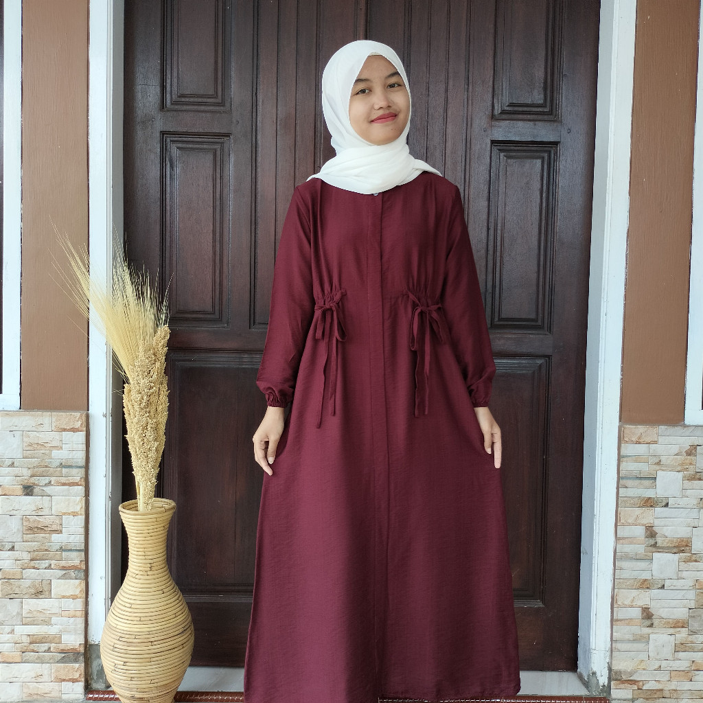[HOT NEW] Gamis Anak Tanggung Usia 10 - 12 Tahun Safira Polo Linen / Gamis Anak Perempuan Tanggung