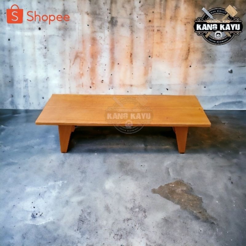 Meja lesehan kayu murah simple ukuran lebar 30cm