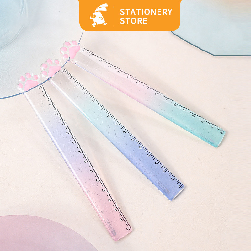 

penggaris lucu Cat Paw/1Pcs TRANSPARANT CAT'S PAW RULER Penggaris 15cm-Rabbit_Stationery