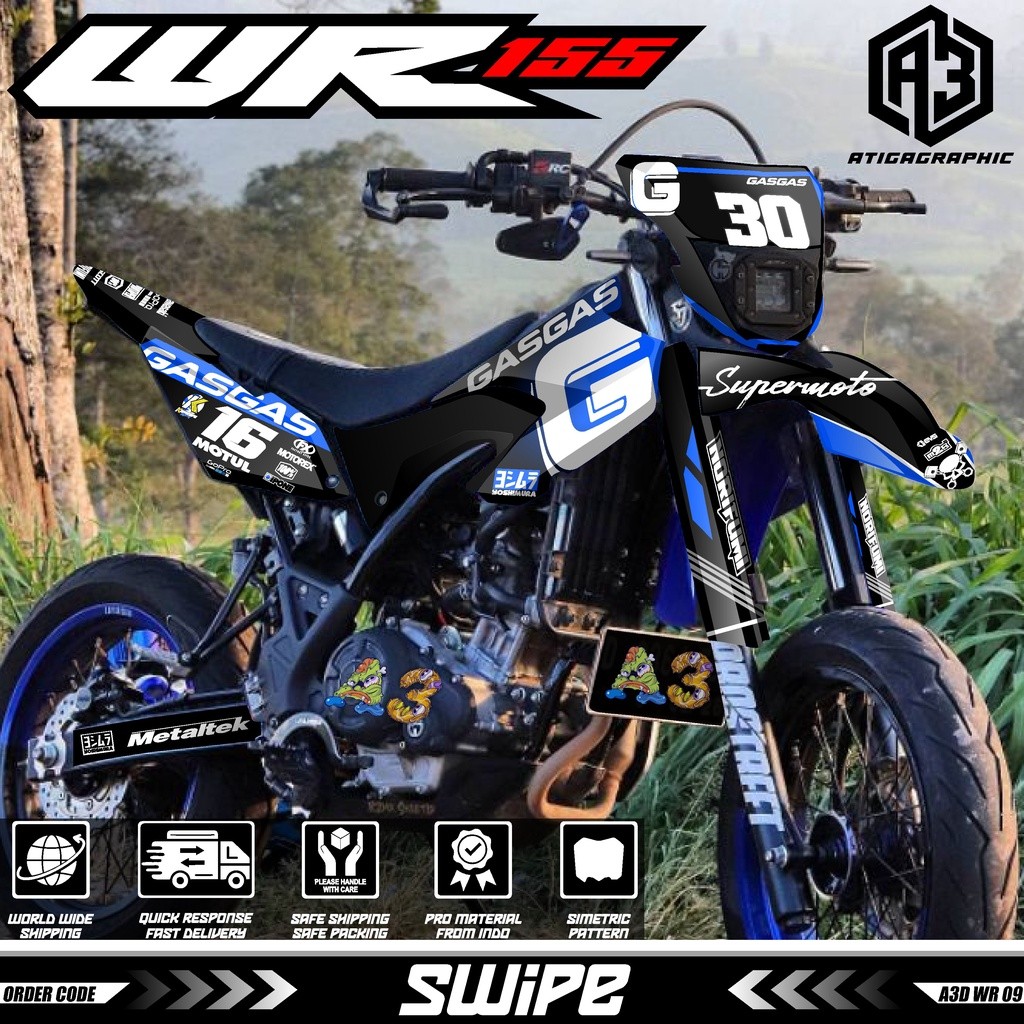 Decal WR 155 Full Body Bebas Custom variasi decal WR155 terbaru keren dekal wr hologram pelangi A3D 