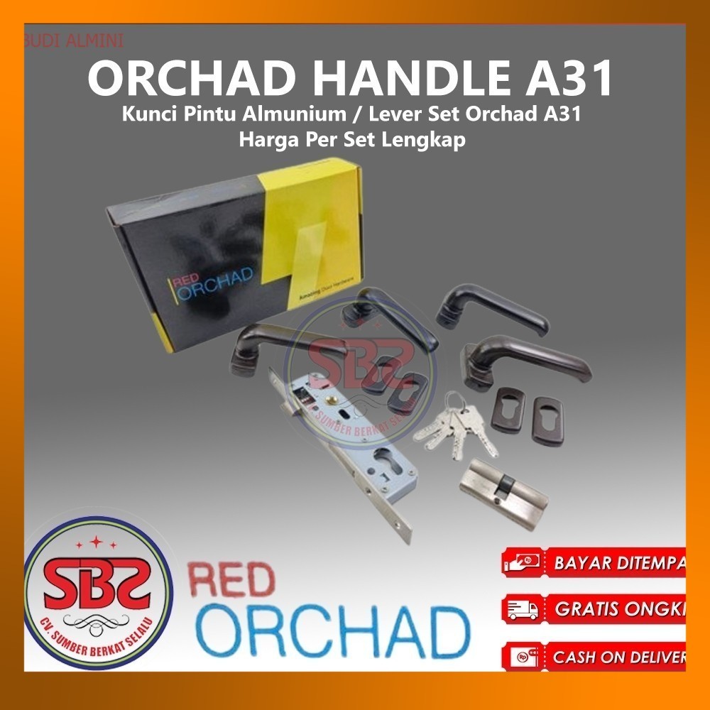 ORCHAD A31 - Kunci Pintu Aluminium Orchad A31 - Lever Set Orchad A31 / Kunci Pintu Almuni Orchad A31