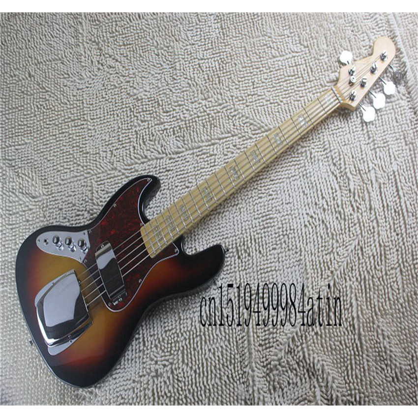 Top Quality wholesale Jazz Sunburst Left handed Electric Bass Guitar