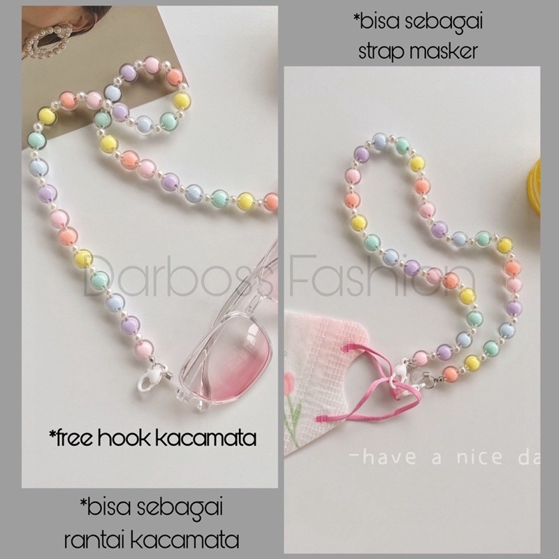 (BISA CUSTOM NAMA) Tali Kalung Masker anak dewasa / Rantai Kaca mata / Strap Mask premium/ Konektor 