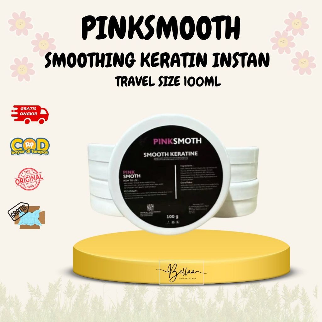 [PROMO] Smothing Keratin Rambut Pinksmoth Travel Size 100ml - Smoothing Rambut Tanpa Catok