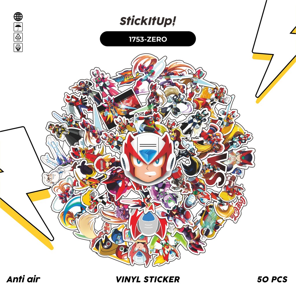 

COD 50 Pcs Stiker CAPSOM SERIES MEGAMAN ZERO 001 Lucu Anti Air Untuk Dekorasi Notebook Sepeda Skateboard Handphone DIY