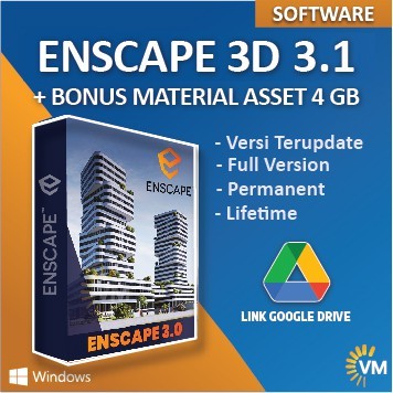 ENSCAPE 3D 3 FULL VERSION PERMANENT LIFE TIME TERBARU  3.0 3.1 For SketchUp Rhino Archicad Revit