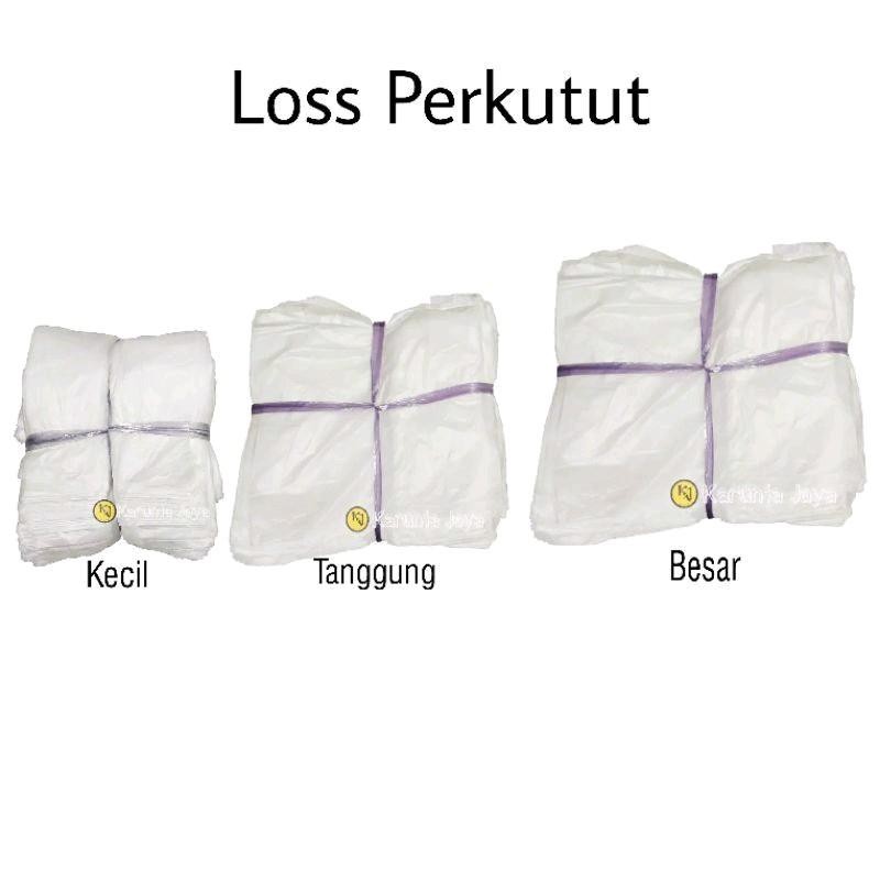 KANTONG PLASTIK PUTIH KILOAN 1 IKAT ±(1 KG)