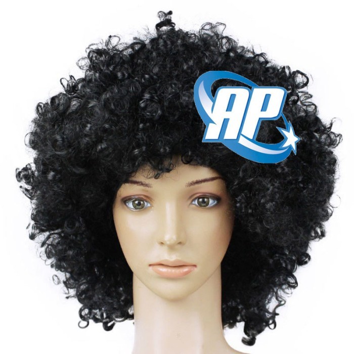 Wig hitam/ wig kribo/ Wig Badut / Wig Cosplay/ Rambut Palsu full