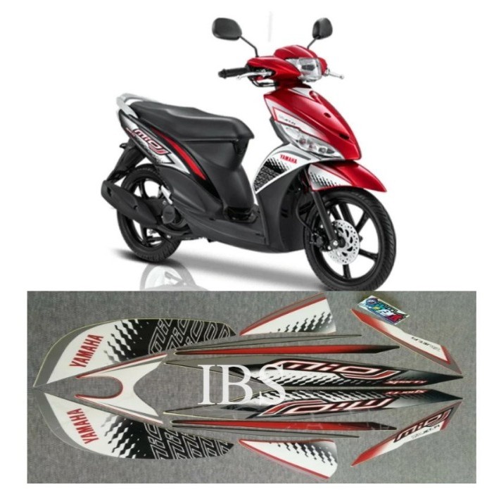 STRIPING MIO J MERAH 2013 STIKER ORI YAMAHA POLET