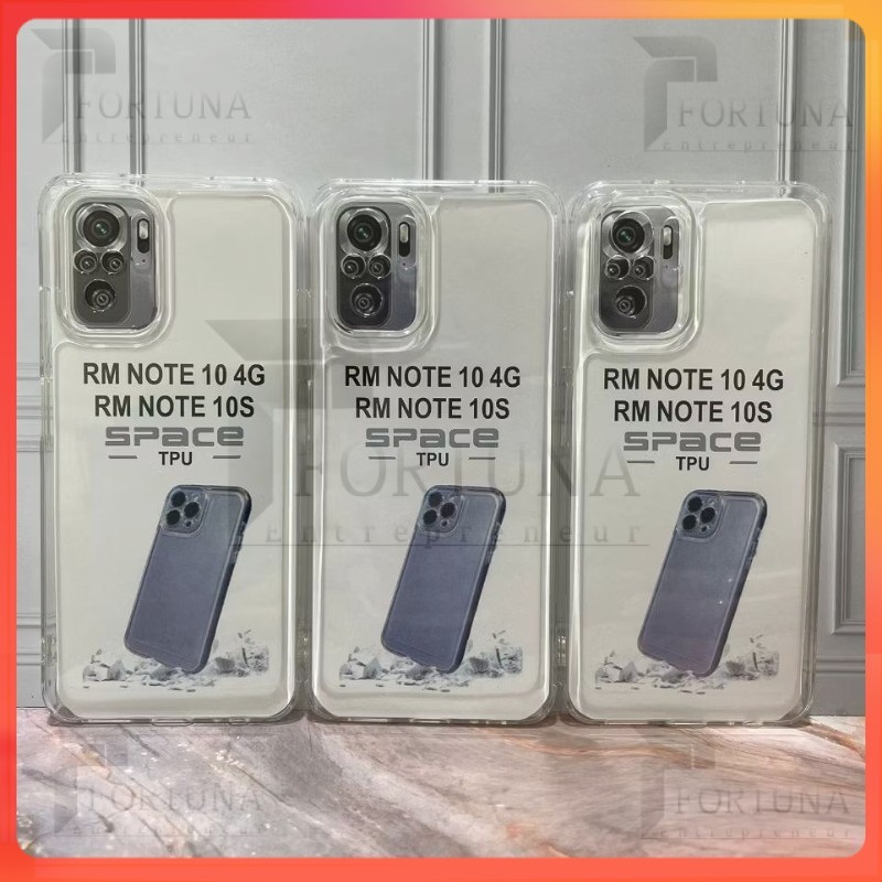 [ FORTUNA ] Case Clear Space Tpu Redmi Note 10 4G Redmi Note 10 5G Redmi Note 10s Redmi Note 10 Pro 