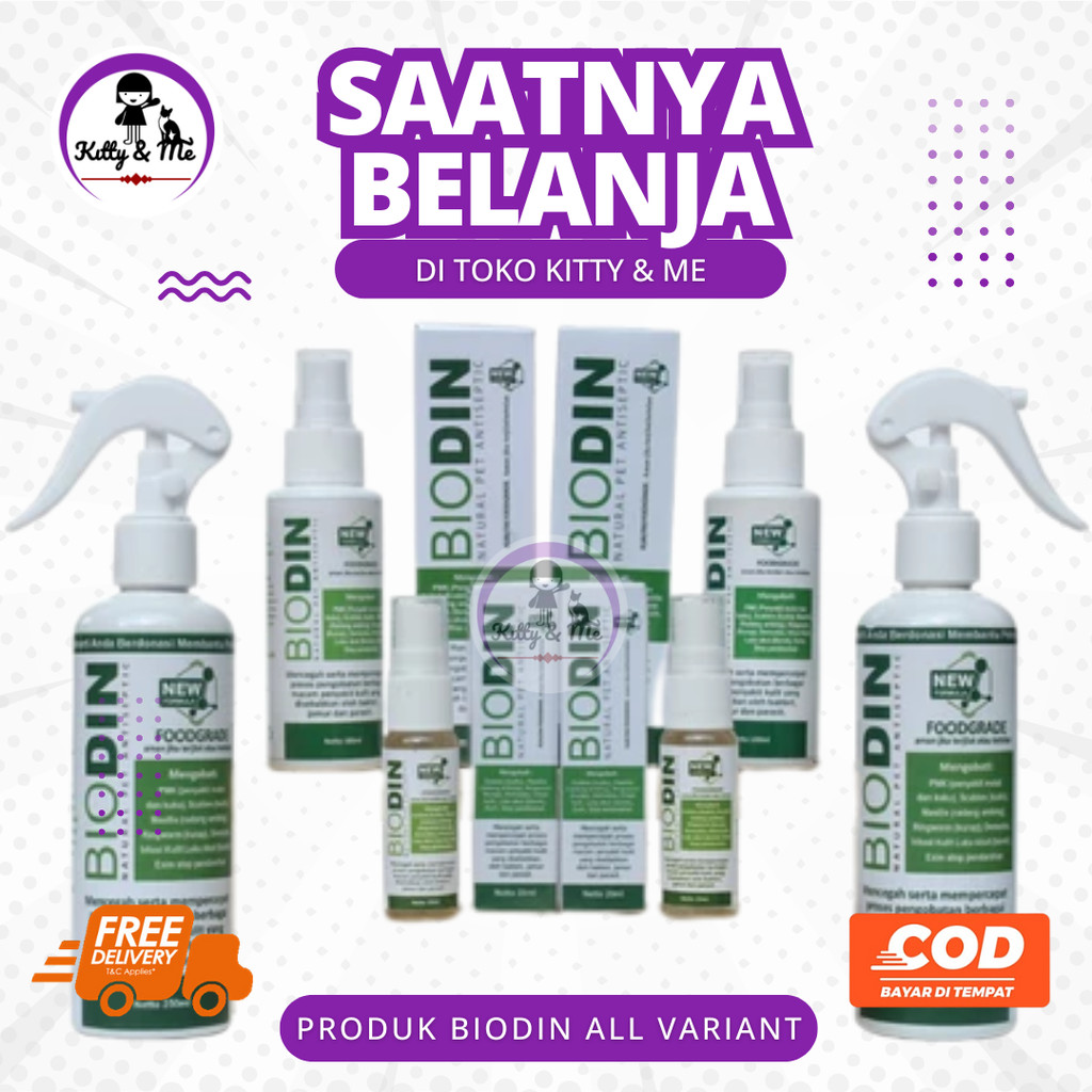 BIODIN SPRAY ALL VARIAN - Spray PMK Jamur Scabies Biodin Semua Hewan