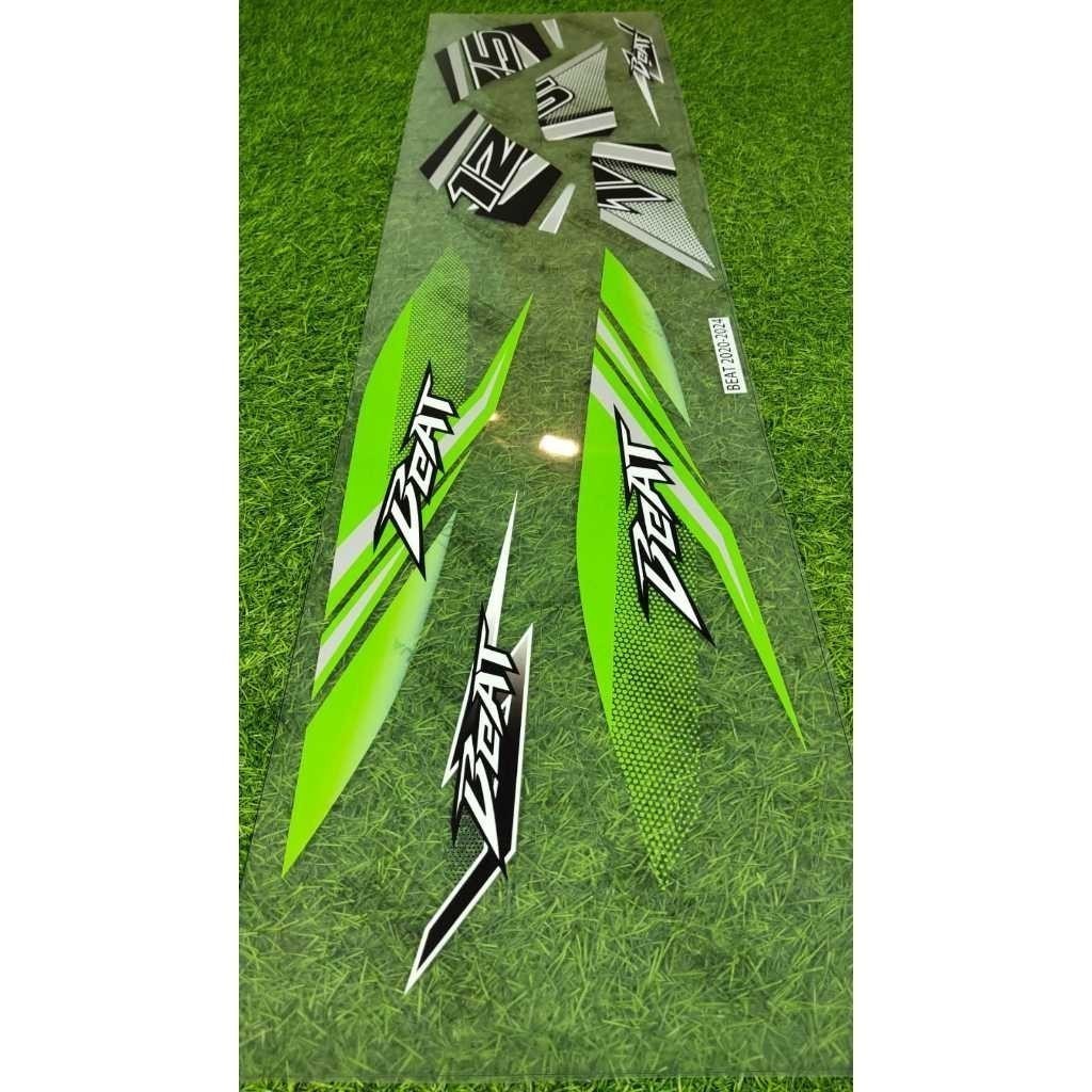 Sticker Motor Beat Bahan Bening Motif Thailand Variasi Warna Biru/Ungu/Kuning/Merah/Hijau/Pink/Putih