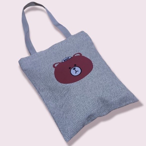 4s Grosir Solo || TAS TOTE BAG KANVAS GONI Motif Bear